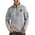 thumbnail image 1 of Men's Antigua Heather Gray Las Vegas Raiders Fortune Quarter-Zip Pullover Jacket, 1 of 1