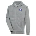 thumbnail image 1 of Men's Antigua  Heather Gray Long Island Nets Victory Full-Zip Hoodie, 1 of 1