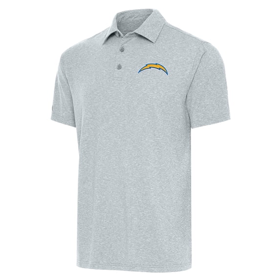 Men's Antigua Heather Gray Los Angeles Chargers Par Polo