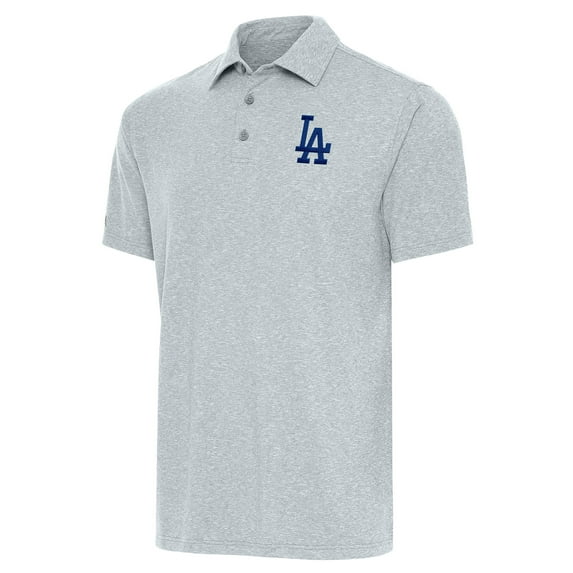 Men's Antigua Heather Gray Los Angeles Dodgers Par Polo