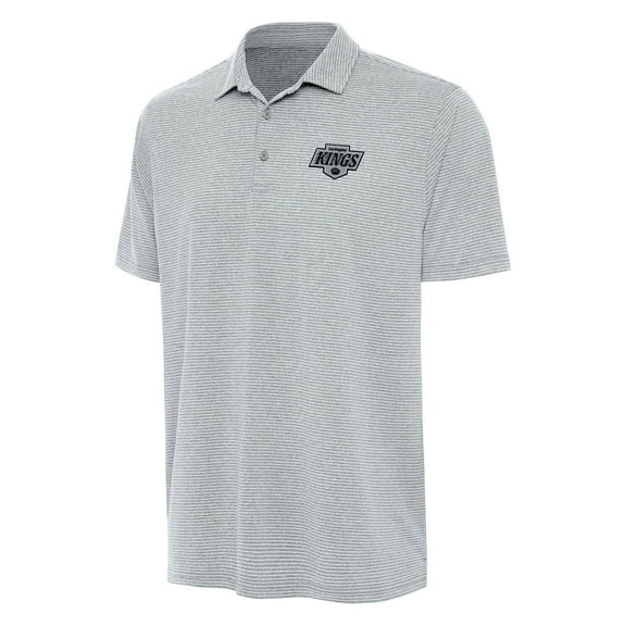 Men's Antigua  Heather Gray Los Angeles Kings Scheme Polo