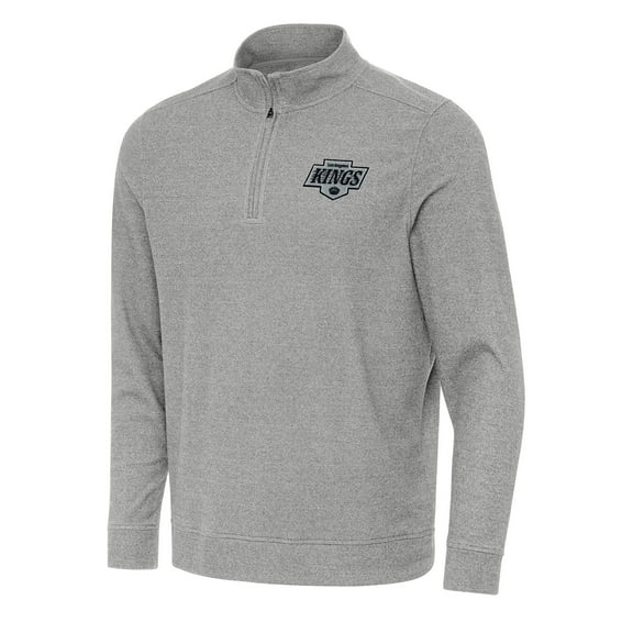 Men's Antigua Heather Gray Los Angeles Kings Subtle Quarter-Zip Sweatshirt