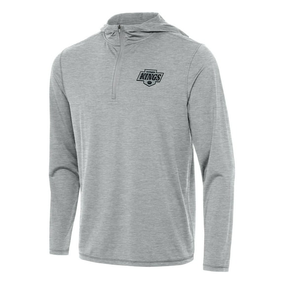 Men's Antigua Heather Gray Los Angeles Kings Tidy Quarter-Zip Hoodie