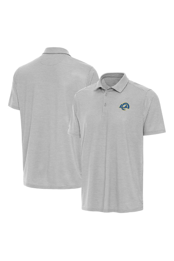 Men's Antigua Heather Gray Los Angeles Rams Replica Polo