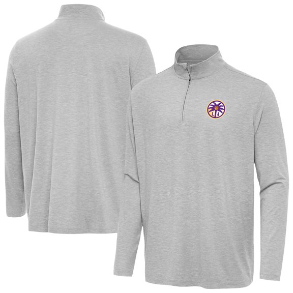 Men's Antigua  Heather Gray Los Angeles Sparks Hunk Quarter-Zip Top