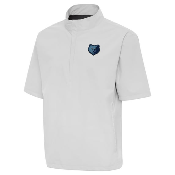 Men's Antigua Heather Gray Memphis Grizzlies Brisk Quarter-Zip Windbreaker