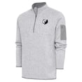 thumbnail image 1 of Men's Antigua Heather Gray Memphis Grizzlies Metallic Logo Fortune Quarter-Zip Jacket, 1 of 1