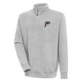 thumbnail image 1 of Men's Antigua Heather Gray Miami Dolphins Throwback Logo Victory Quarter-Zip Pullover Top, 1 of 1