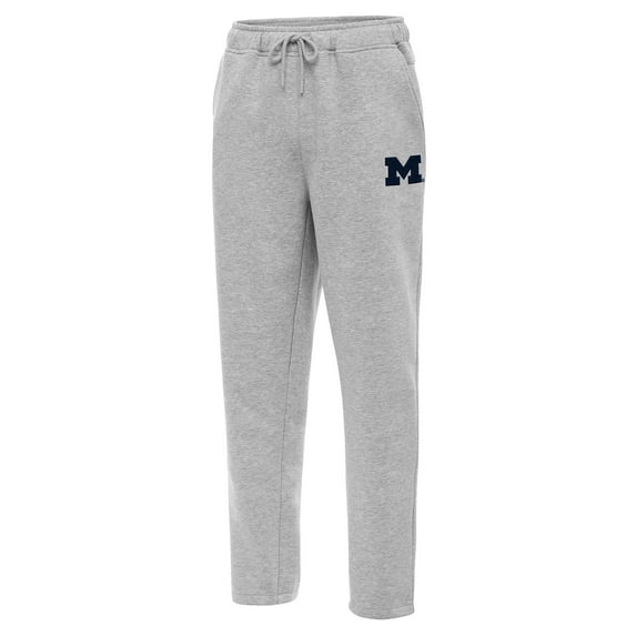 Men's Antigua Heather Gray Michigan Wolverines Victory Sweatpants