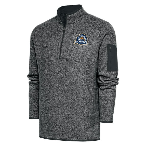 Men's Antigua Heather Gray Midland Rockhounds Big & Tall Fortune Quarter-Zip Pullover Jacket