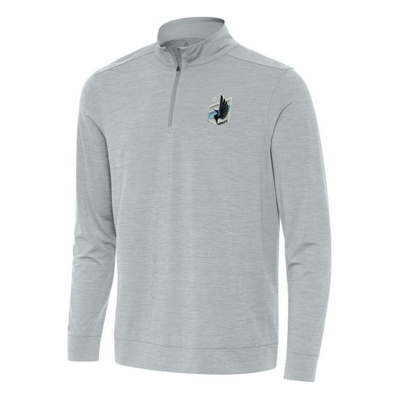 Men's Antigua Heather Gray Minnesota United FC Bright Quarter-Zip Top