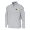 thumbnail image 1 of Men's Antigua Heather Gray Minnesota Vikings Certain Tri-Blend Quarter-Zip Top, 1 of 1