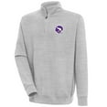 thumbnail image 1 of Men's Antigua  Heather Gray Minnesota Vikings Victory Quarter-Zip Mock Neck Pullover Top, 1 of 1