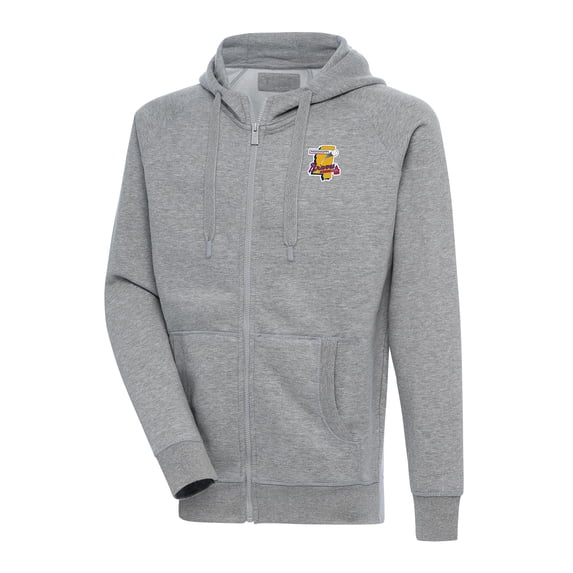 Men's Antigua Heather Gray Mississippi Braves Victory Full-Zip Hoodie