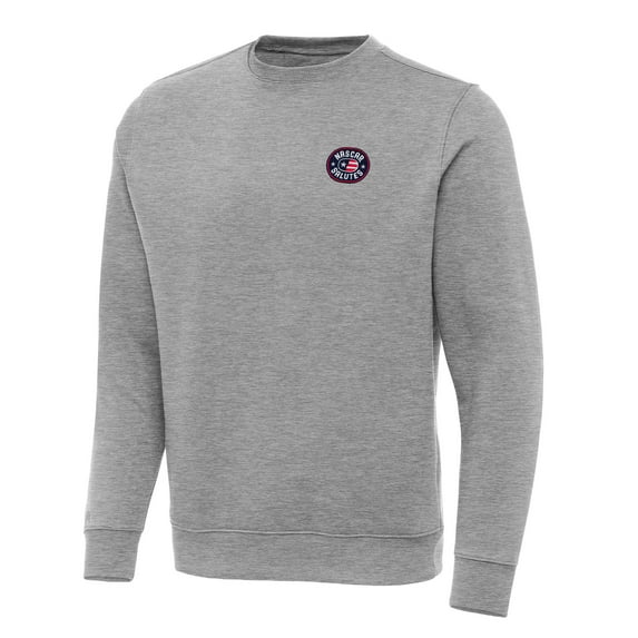 Men's Antigua Heather Gray NASCAR Salutes Victory Pullover Sweatshirt
