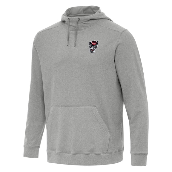 Men's Antigua Heather Gray NC State Wolfpack Cloud Pullover Hoodie