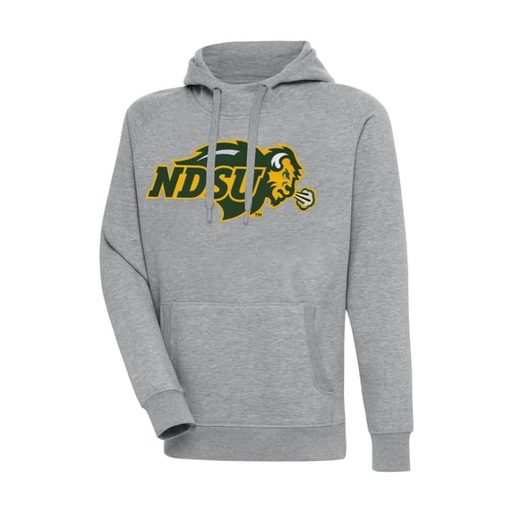 Men's Antigua Heather Gray NDSU Bison Big & Tall Victory Pullover Hoodie