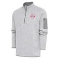 thumbnail image 1 of Men's Antigua  Heather Gray Nashville Sounds Fortune Quarter-Zip Pullover Jacket, 1 of 1