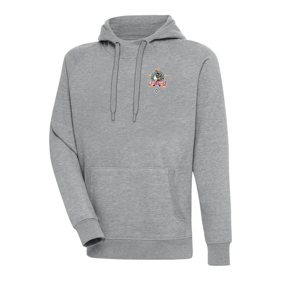 Men's Antigua Heather Gray Negro League Victory Pullover Hoodie