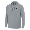 thumbnail image 1 of Men's Antigua  Heather Gray New England Patriots Spikes Quarter-Zip Pullover Hoodie, 1 of 1