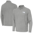thumbnail image 1 of Men's Antigua Heather Gray New England Patriots Subtle Quarter-Zip Jacket, 1 of 4