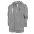 thumbnail image 1 of Men's Antigua Heather Gray New England Patriots Throwback Logo Victory Full-Zip Hoodie, 1 of 1