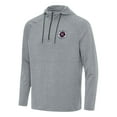 thumbnail image 1 of Men's Antigua Heather Gray New England Revolution Spikes Raglan Quarter-Zip Hoodie, 1 of 1