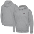 thumbnail image 1 of Men's Antigua Heather Gray New Mexico Lobos Big & Tall Victory Full-Zip Hoodie, 1 of 3