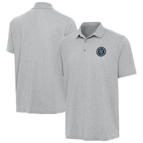 Men's Antigua Heather Gray New York City FC Par 3 Polo