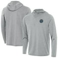thumbnail image 1 of Men's-Antigua  Heather Gray New York City FC Tidy Quarter-Zip Pullover Hoodie, 1 of 3