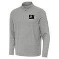 thumbnail image 1 of Men's Antigua  Heather Gray New York Giants Subtle Quarter-Zip Top, 1 of 2