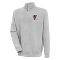 thumbnail image 1 of Men's Antigua  Heather Gray New York Mets Victory Quarter-Zip Pullover Top, 1 of 1
