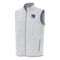 thumbnail image 1 of Men's Antigua Heather Gray New York Rangers Fortune Full-Zip Vest, 1 of 1
