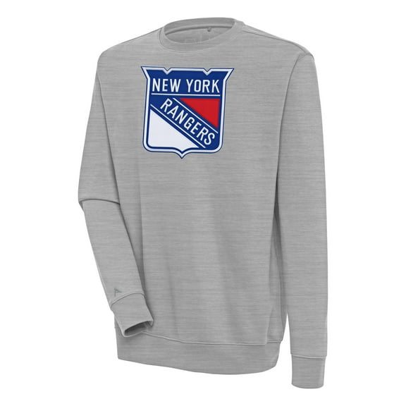 Men's Antigua  Heather Gray New York Rangers Victory Pullover Sweatshirt