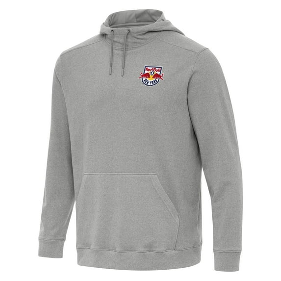 Men's Antigua Heather Gray New York Red Bulls Cloud Pullover Hoodie