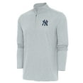 thumbnail image 1 of Men's Antigua  Heather Gray New York Yankees Hunk Quarter-Zip Pullover Top, 1 of 1