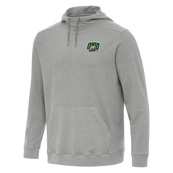 Men's Antigua Heather Gray Ohio Bobcats Cloud Pullover Hoodie
