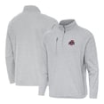 thumbnail image 1 of Men's Antigua Heather Gray Ohio State Buckeyes Certain Tri-Blend Quarter-Zip Top, 1 of 3