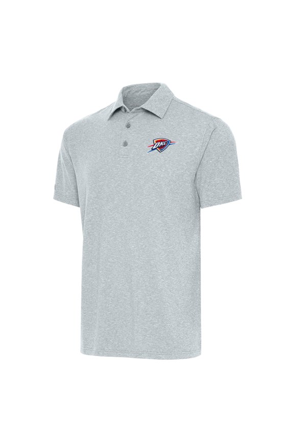 Men's Antigua Heather Gray Oklahoma City Thunder Big & Tall Par 3 Polo