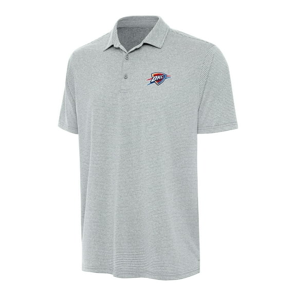 Men's Antigua  Heather Gray Oklahoma City Thunder Scheme Polo