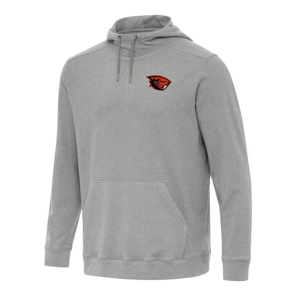 Men's Antigua Heather Gray Oregon State Beavers Cloud Pullover Hoodie