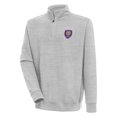 thumbnail image 1 of Men's Antigua Heather Gray Orlando City SC Victory Quarter-Zip Pullover Top, 1 of 1