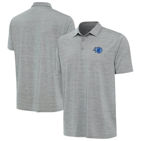 Men's Antigua Heather Gray Orlando Magic New Logo Layout Polo