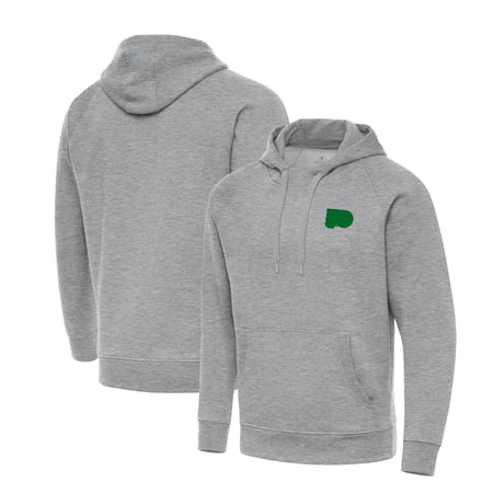 Men's Antigua Heather Gray Philadelphia Flyers St. Patrick's Day Victory Pullover Hoodie