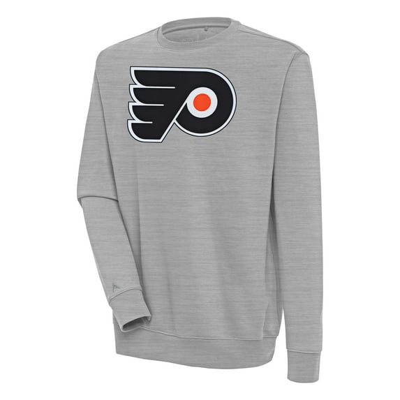 Men's Antigua Heather Gray Philadelphia Flyers Victory Pullover Sweatshirt