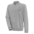 thumbnail image 1 of Men's Antigua  Heather Gray Pittsburgh Steelers Victory Full-Zip Jacket, 1 of 1