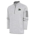 thumbnail image 1 of Men's Antigua  Heather Gray Quad Cities River Bandits Fortune Quarter-Zip Pullover Jacket, 1 of 1