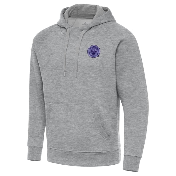 Men's Antigua Heather Gray Racing Louisville FC Big & Tall Victory Pullover Hoodie
