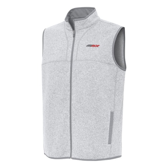 Men's-Antigua Heather Gray Richard Childress Racing Fortune Full-Zip Vest