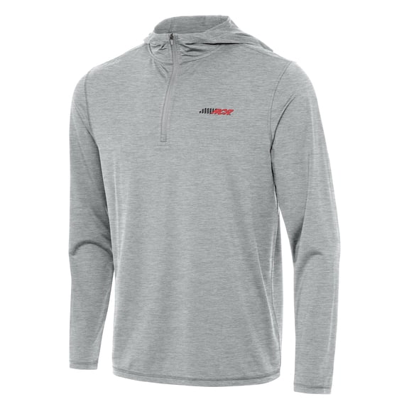 Men's Antigua Heather Gray Richard Childress Racing Tidy Quarter-Zip Pullover Hoodie